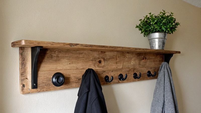 DIY knagg, hjemmeforbedring, interiør, håndlaget møbel, organisering