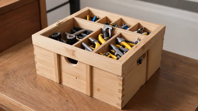 DIY oppbevaringsboks av tre, snekring, hjemorganisering, kreative prosjekter, hjemforbedring