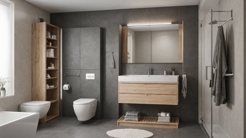renovering av bad, minimalistisk design, multifunksjonelle møbler, smarte løsninger for hjemmet, plassbesparende ideer
