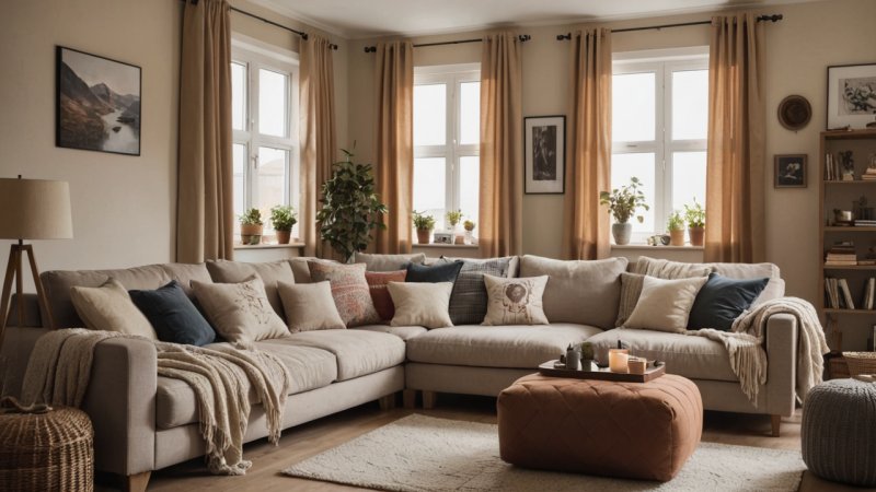 oppgradering, tekstiler, interiørdesign, romforbedring, fargevalg, akustiske løsninger